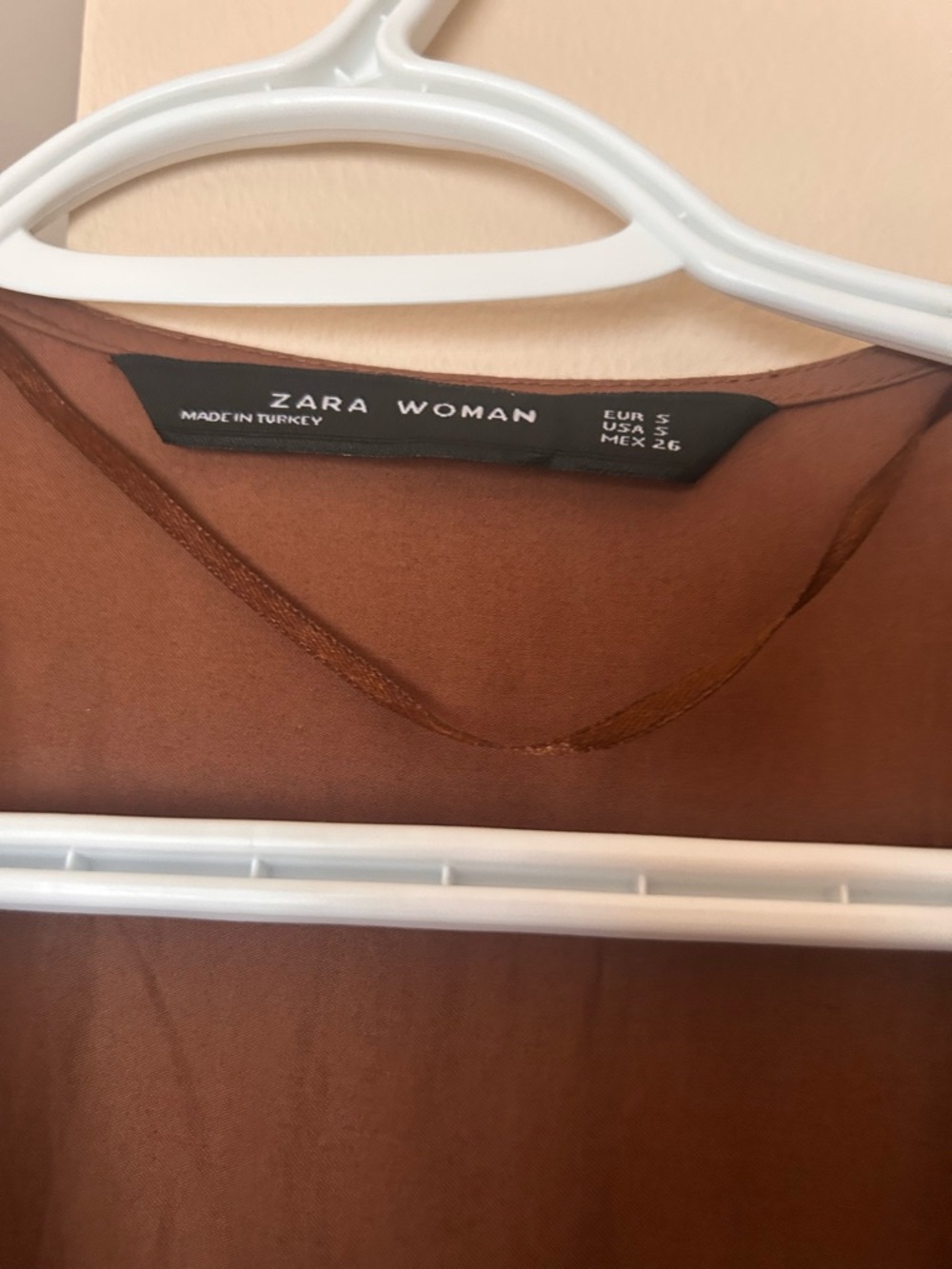 Zara Brown Button-Front V-Neck Maxi Dress - Picture 3 of 3